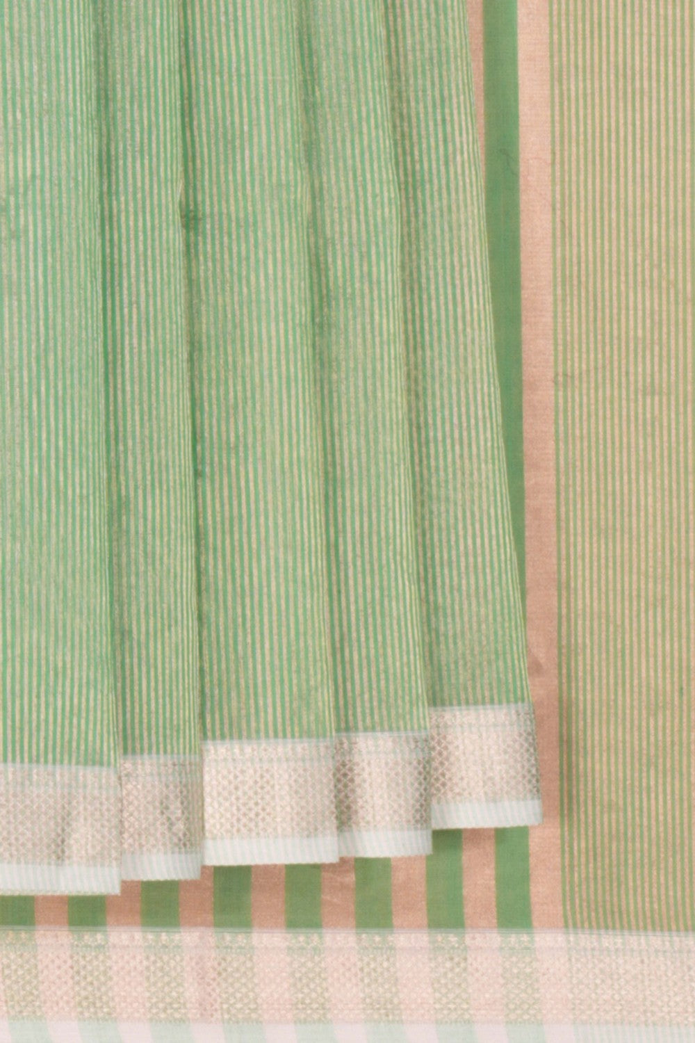 Image of Chanderi Cotton Silk Green Saree